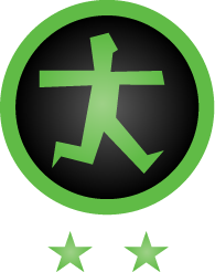 Logo Waarmerk Drempelvrij.nl - groen met twee sterren