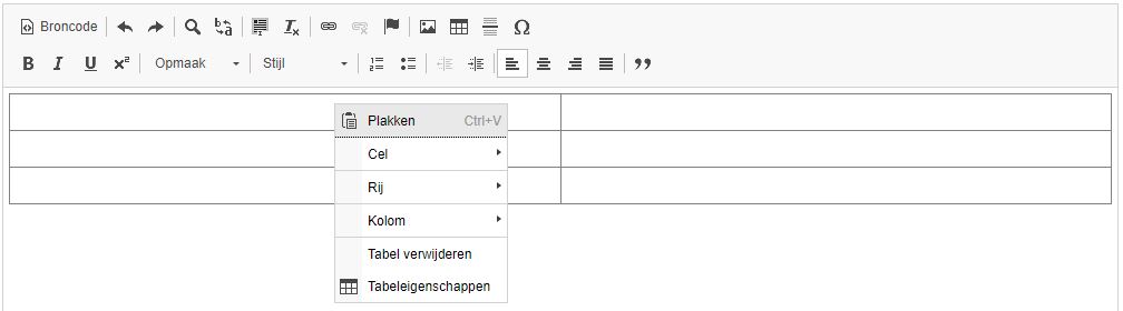 Een tabel maken met gelijke kolommen
