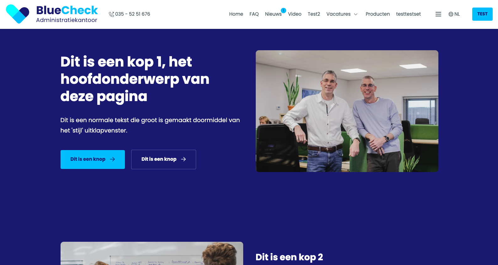 Voorbeeld van een widget met teveel ruimte aan de onderkant.