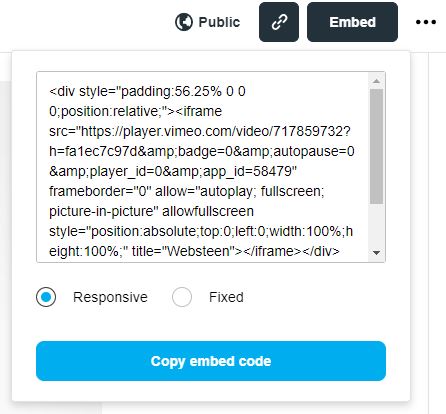 Een iframe maken met Vimeo