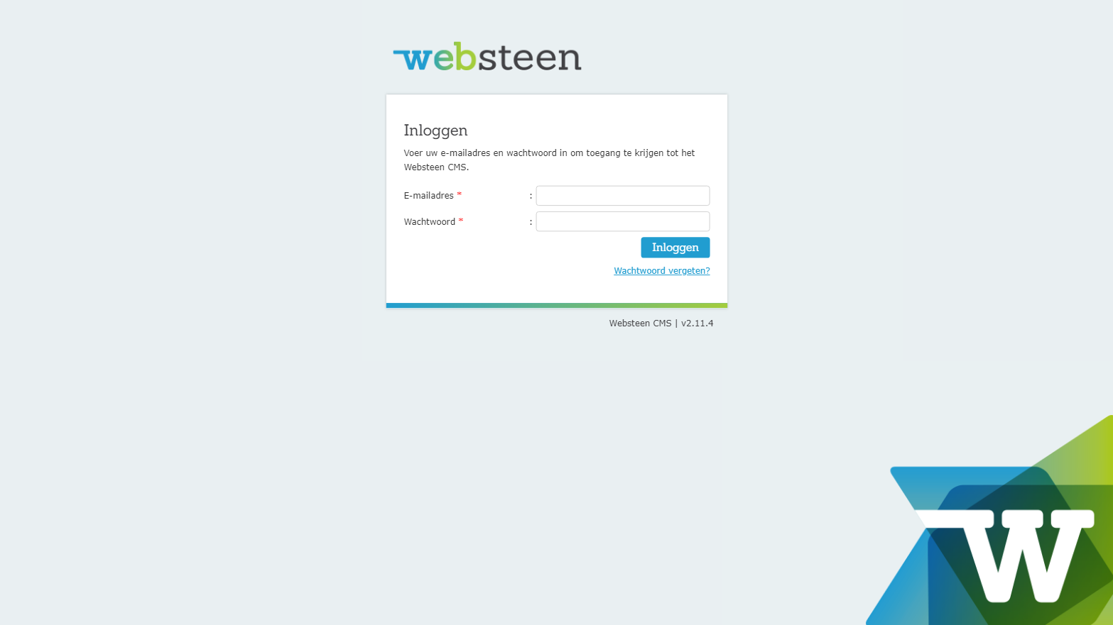 Welkom in het CMS van Websteen