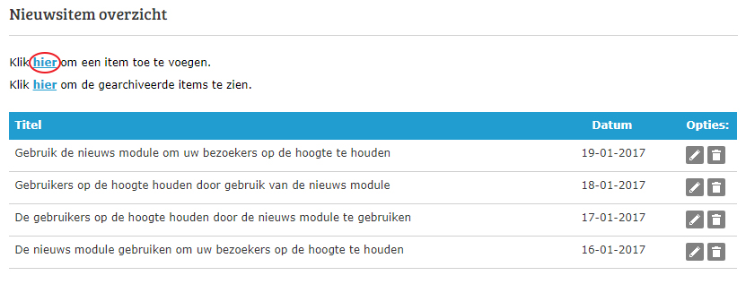 Hoe voeg je een nieuwsitem toe aan jouw website?