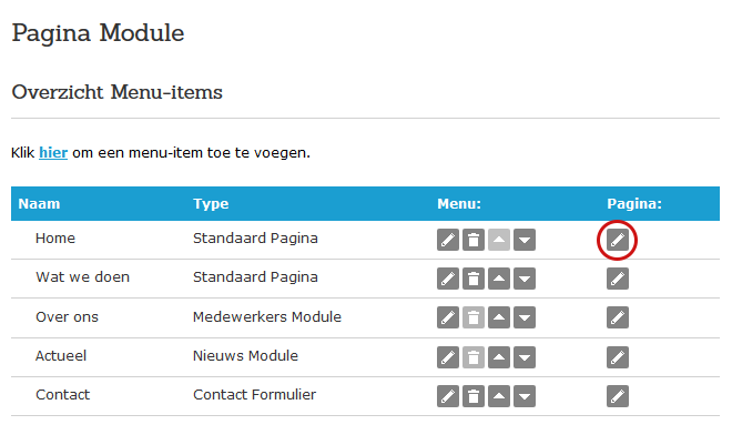 Klik op 'pagina bewerken' om jouw pagina te vullen met content.