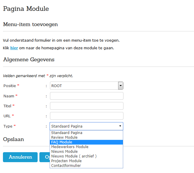 Een veelgestelde vragen pagina aanmaken in het Websteen CMS