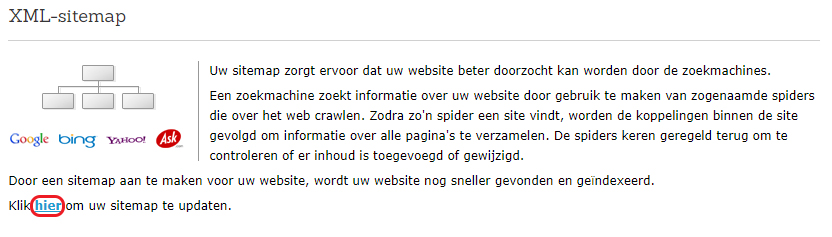 De XML-sitemap updaten via het CMS