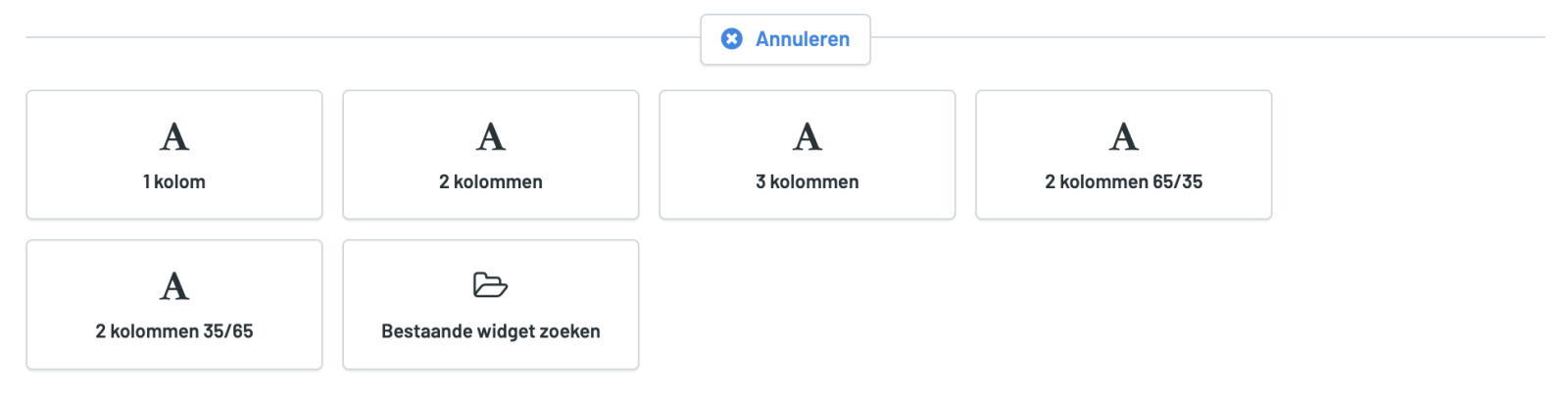 Herbruikbare widgets toevoegen.
