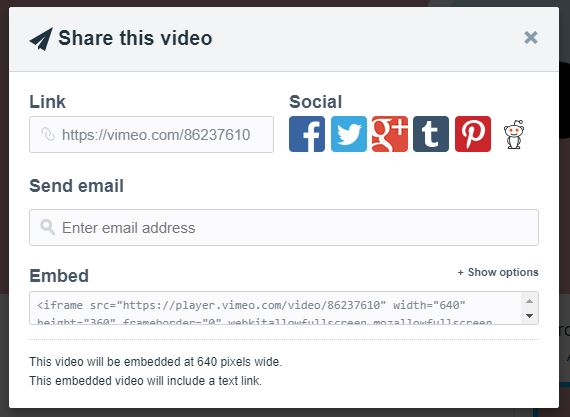 Een iframe maken met Vimeo